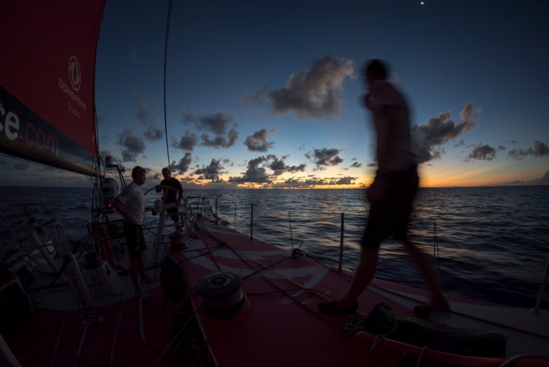 2014-15, Dongfeng Race Team, Leg6, OBR, VOR, Volvo Ocean Race, onboard, sunset, silhouette