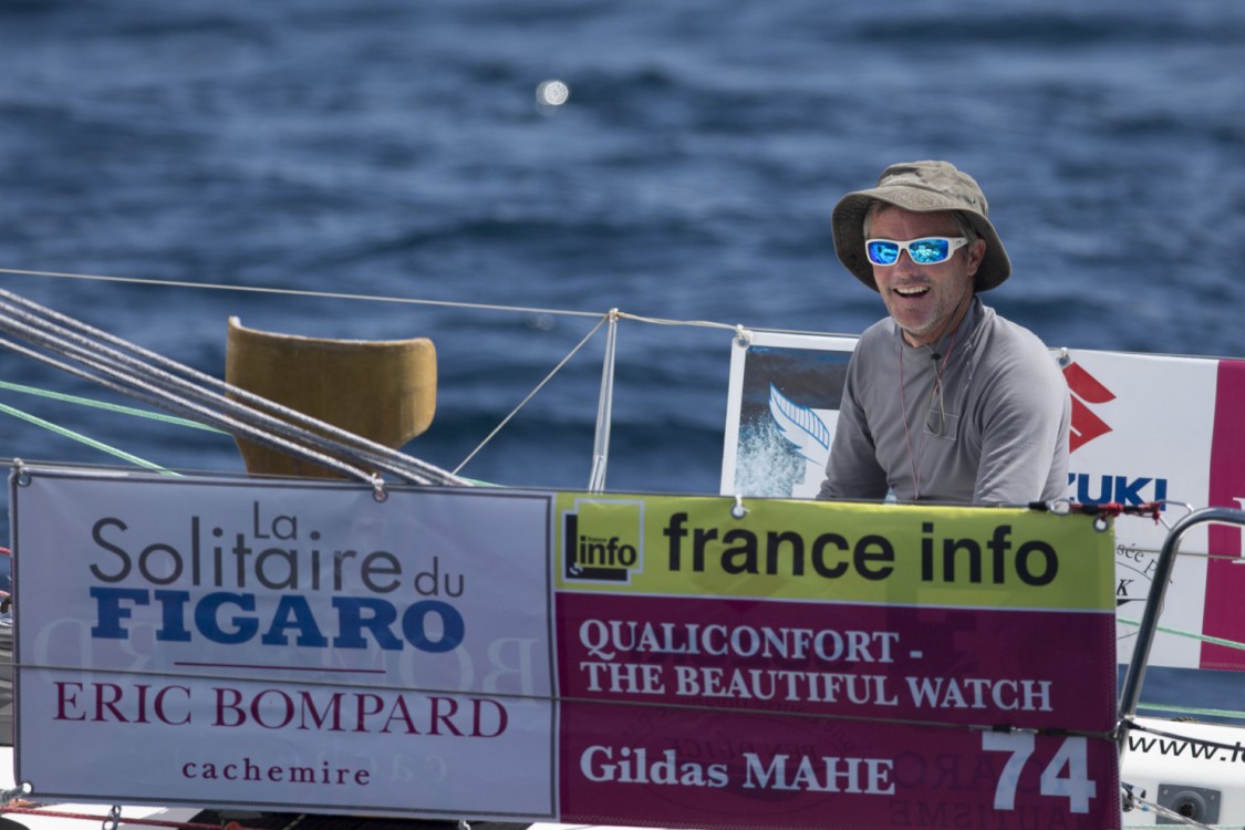 2015, ERIC BOMPARD, ETAPE 2, FIGARO, Gildas MAHE, SOLITAIRE DU FIGARO 2015, VOILE